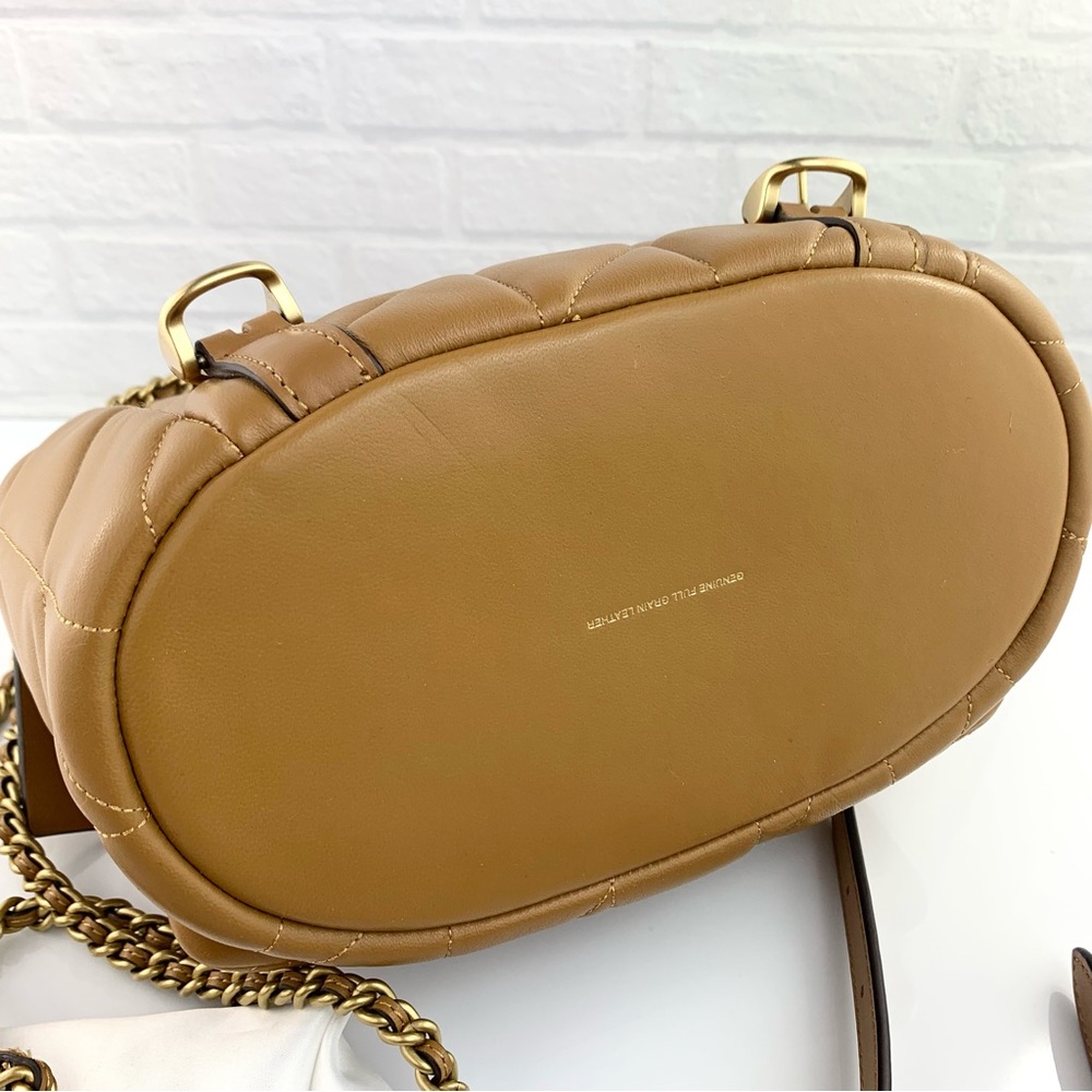 Coach Tabby Quilted Leather Convertible Backpack Honey Brown $495 - Picture 9 of 16